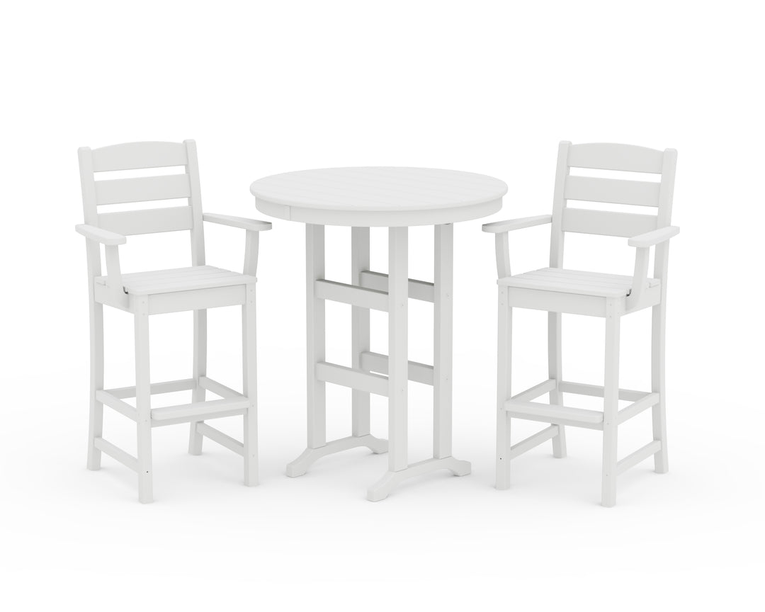 POLYWOOD® Lakeside 3-Piece Round Bar Arm Chair Set