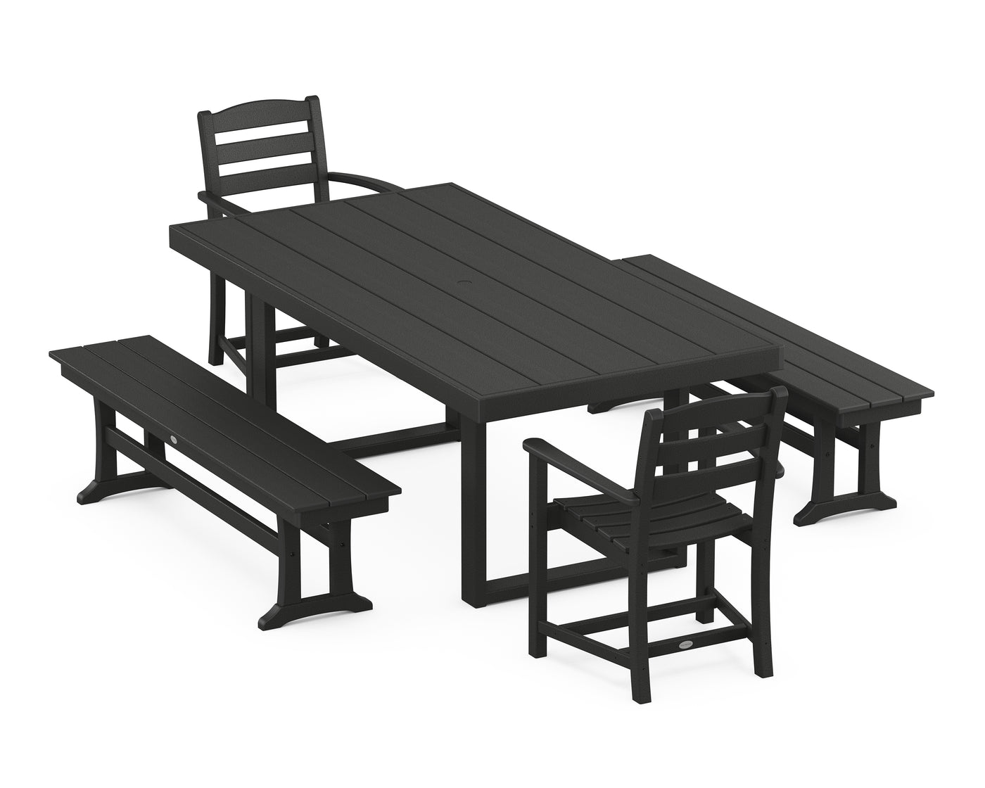 La Casa CafŽ 5-Piece Dining Set with Benches