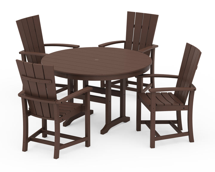 POLYWOOD® Quattro 5-Piece Round Farmhouse Dining Set