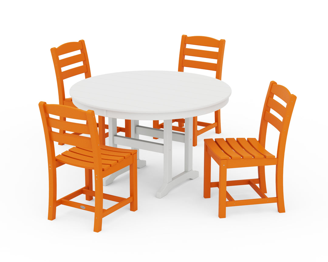 POLYWOOD® La Casa Café Side Chair 5-Piece Round Farmhouse Dining Set