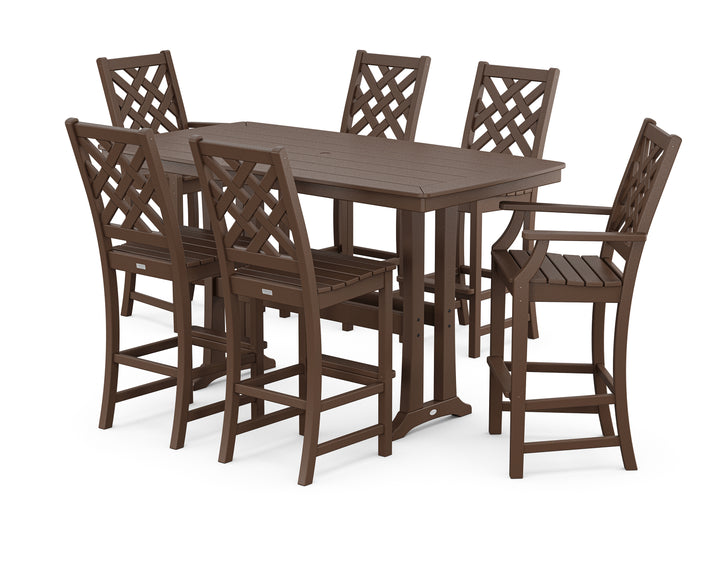 Country Living Wovendale 7-Piece Bar Set with Trestle Legs