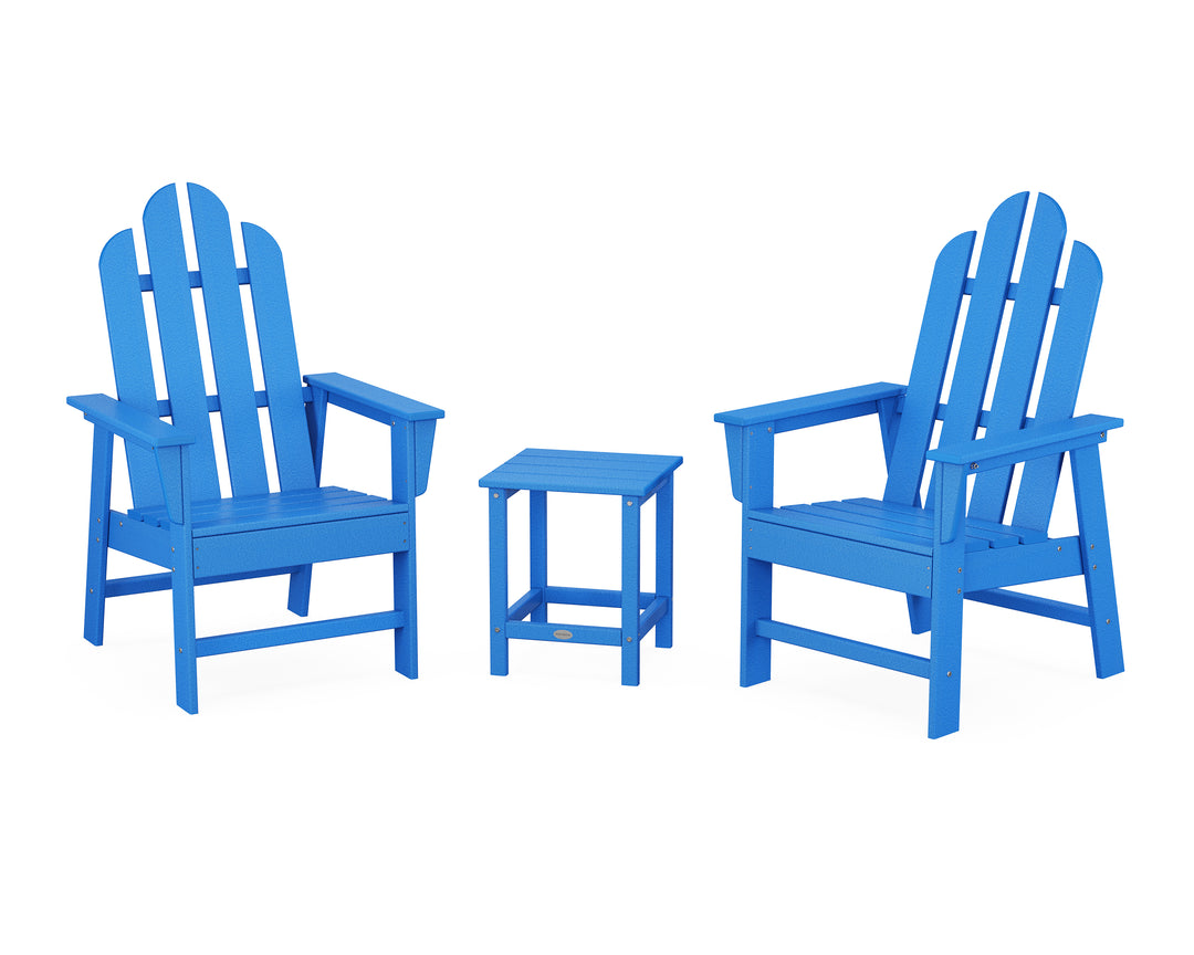 POLYWOOD® Long Island 3-Piece Upright Adirondack Chair Set