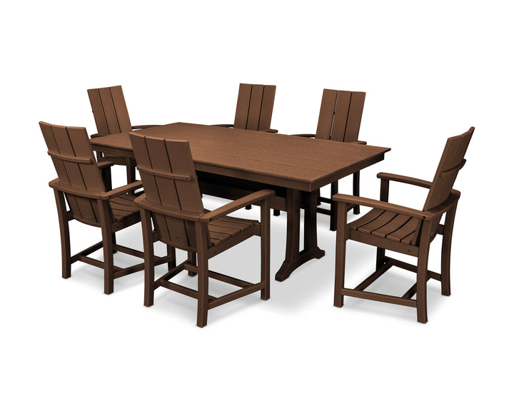 POLYWOOD® Modern Adirondack 7-Piece Farmhouse Dining Set with Trestle Legs