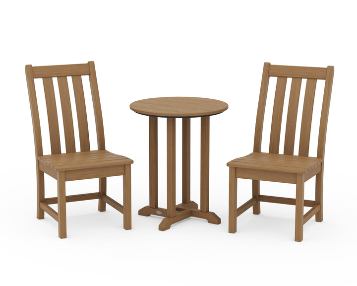POLYWOOD® Vineyard Side Chair 3-Piece Round Bistro Dining Set