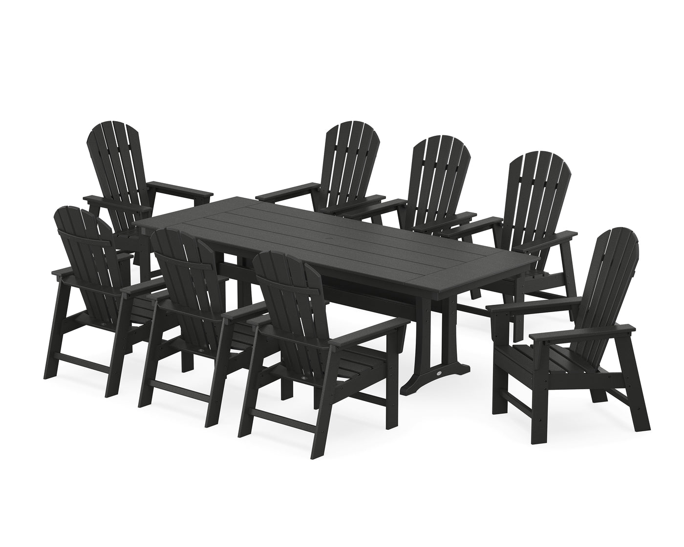 South Beach 9-Piece Farmhouse Dining Set with Trestle Legs