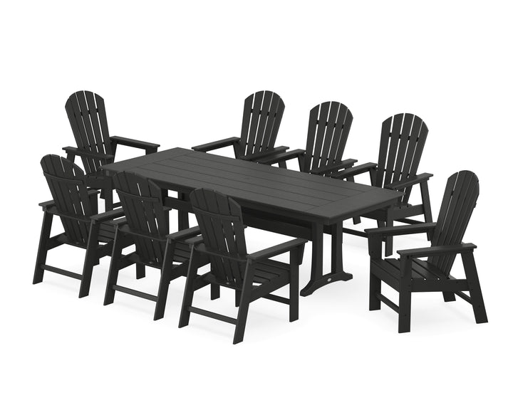 POLYWOOD® South Beach 9-Piece Farmhouse Dining Set with Trestle Legs