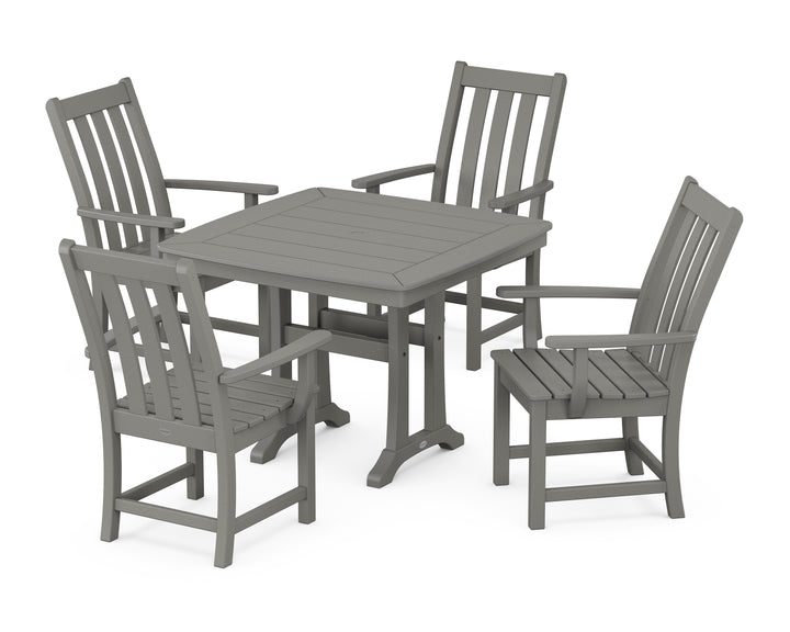 POLYWOOD® Vineyard 5-Piece Dining Set with Trestle Legs