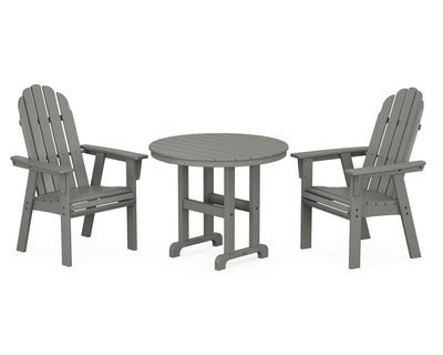 Vineyard Adirondack 3-Piece Round Dining Set