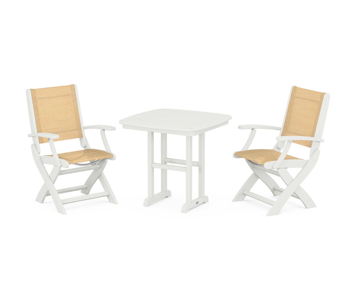 POLYWOOD® Coastal Folding Chair 3-Piece Dining Set
