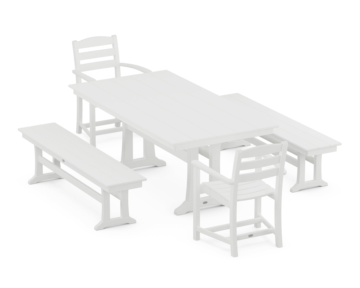 La Casa Cafe 5-Piece Farmhouse Dining Set With Trestle Legs