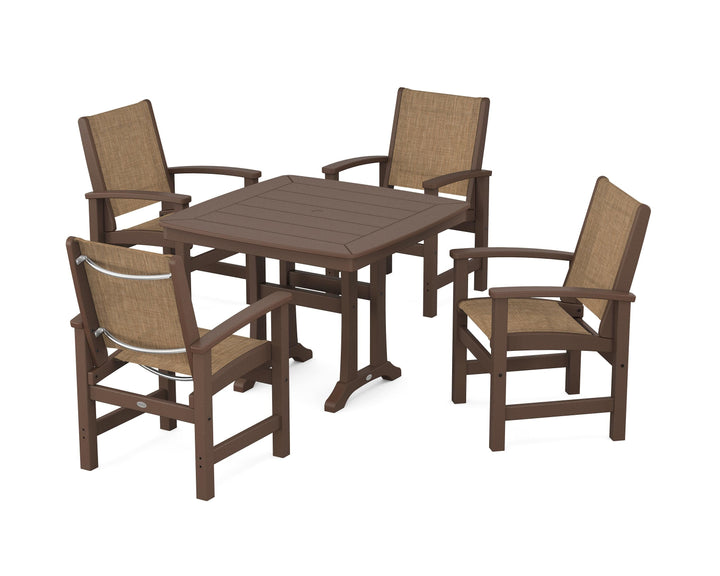 POLYWOOD® Coastal 5-Piece Dining Set with Trestle Legs