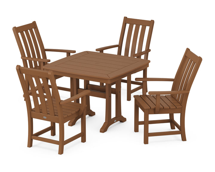 POLYWOOD® Vineyard 5-Piece Dining Set with Trestle Legs