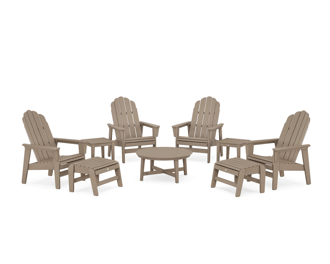 POLYWOOD® Vineyard Grand Upright Adirondack 9-Piece Conversation Set