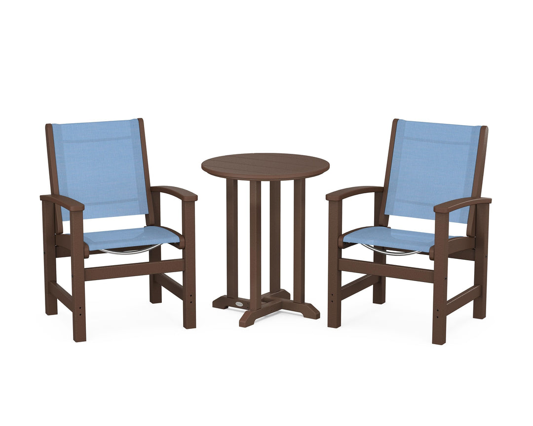 POLYWOOD® Coastal 3-Piece Round Bistro Dining Set