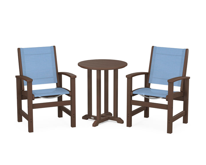 POLYWOOD® Coastal 3-Piece Round Bistro Dining Set