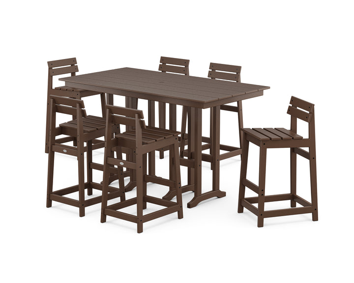POLYWOOD® Modern Studio Plaza Lowback Bar Chair 7-Piece Set