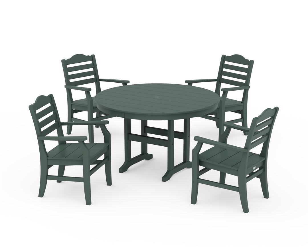 POLYWOOD® Savannah 5-Piece Round Farmhouse Dining Set