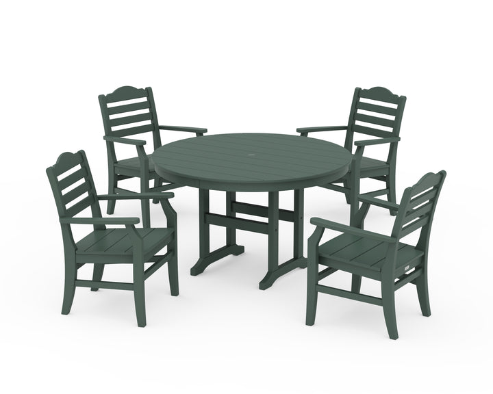 POLYWOOD® Savannah 5-Piece Round Farmhouse Dining Set