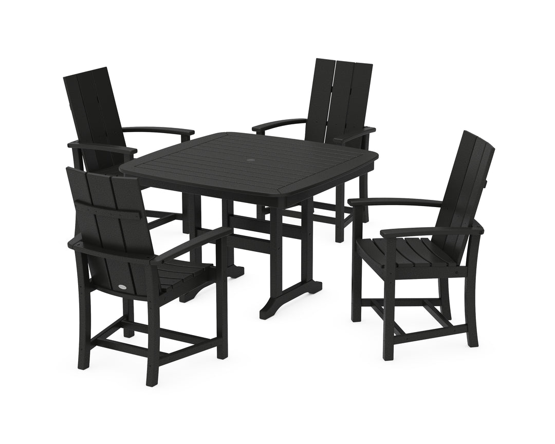 POLYWOOD® Modern Adirondack 5-Piece Dining Set with Trestle Legs