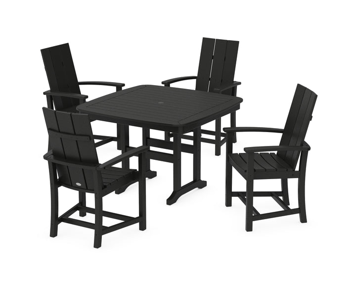 POLYWOOD® Modern Adirondack 5-Piece Dining Set with Trestle Legs