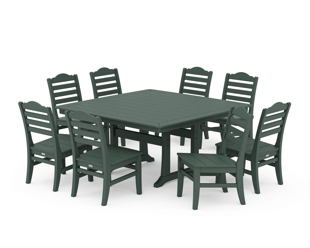 POLYWOOD® Savannah Side Chair 9-Piece Square Dining Set with Trestle Legs