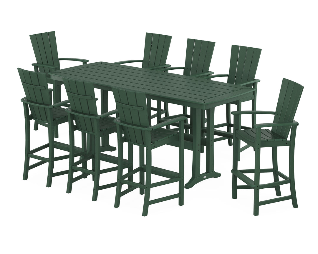 POLYWOOD® Quattro Adirondack 9-Piece Bar Set with Trestle Legs