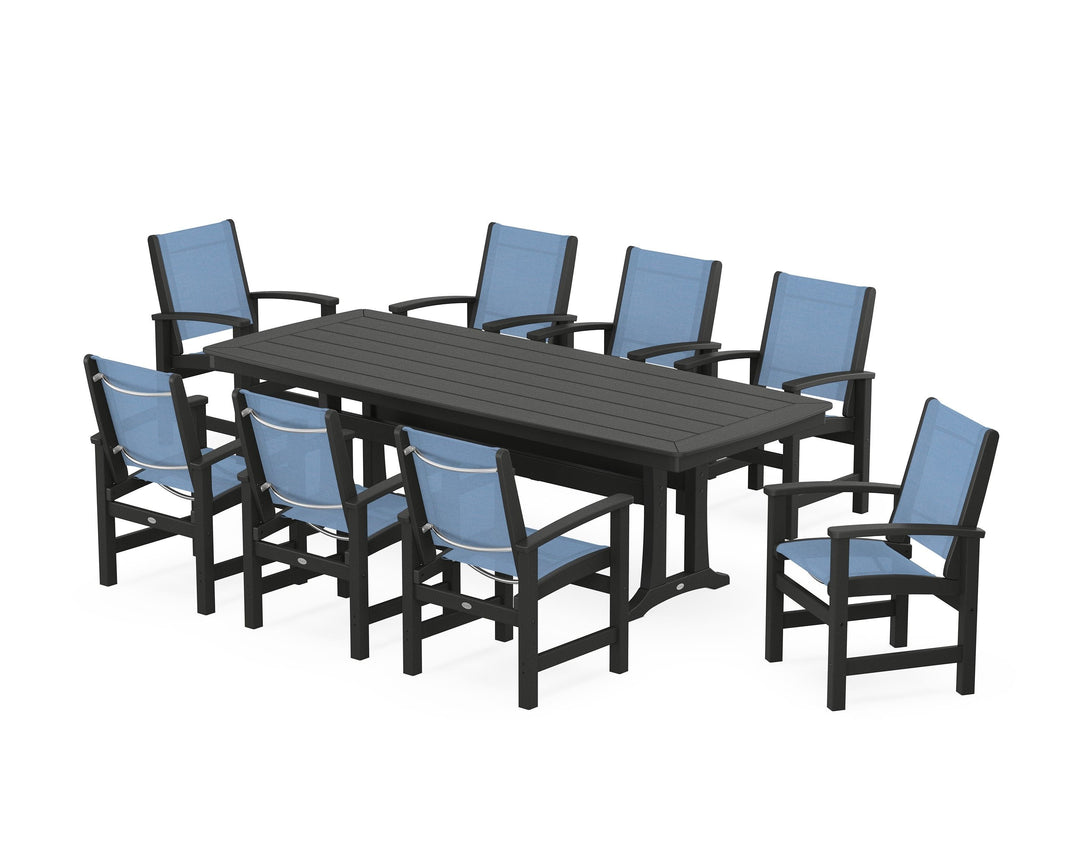 POLYWOOD® Coastal 9-Piece Dining Set with Trestle Legs