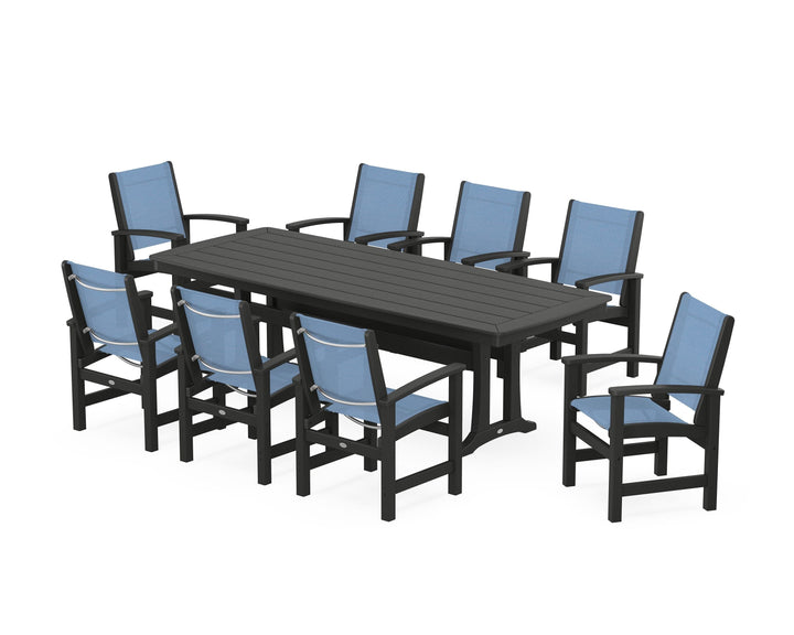 POLYWOOD® Coastal 9-Piece Dining Set with Trestle Legs