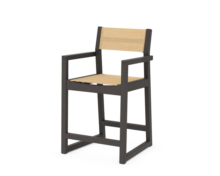 POLYWOOD® EDGE Sling Counter Arm Chair