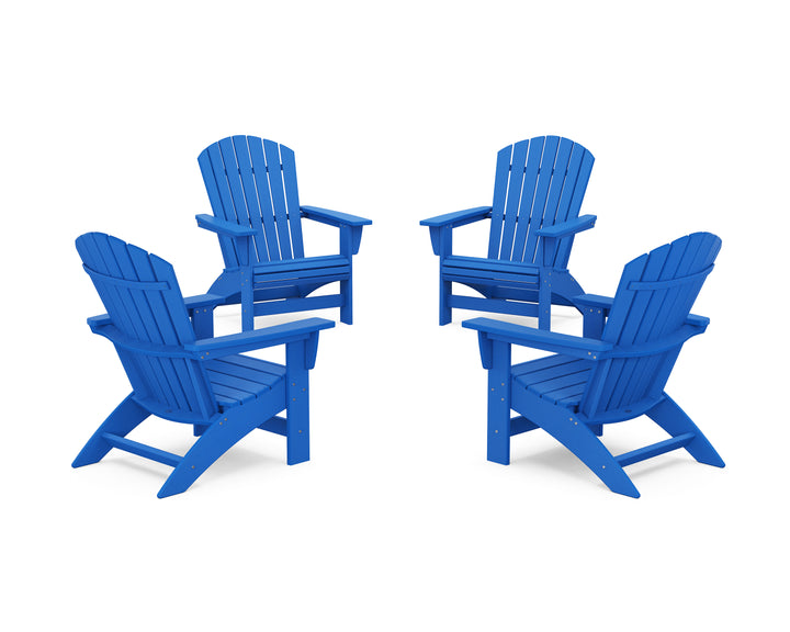 POLYWOOD® 4-Piece Nautical Grand Adirondack Chair Conversation Set