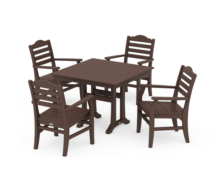 POLYWOOD® Savannah 5-Piece Farmhouse Dining Set with Trestle Legs