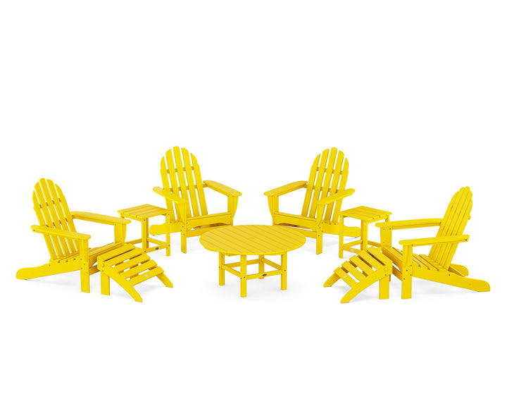 POLYWOOD® Classic Adirondack Chair 9-Piece Conversation Set