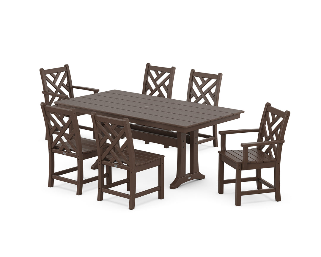 POLYWOOD® Chippendale 7-Piece Farmhouse Trestle Dining Set