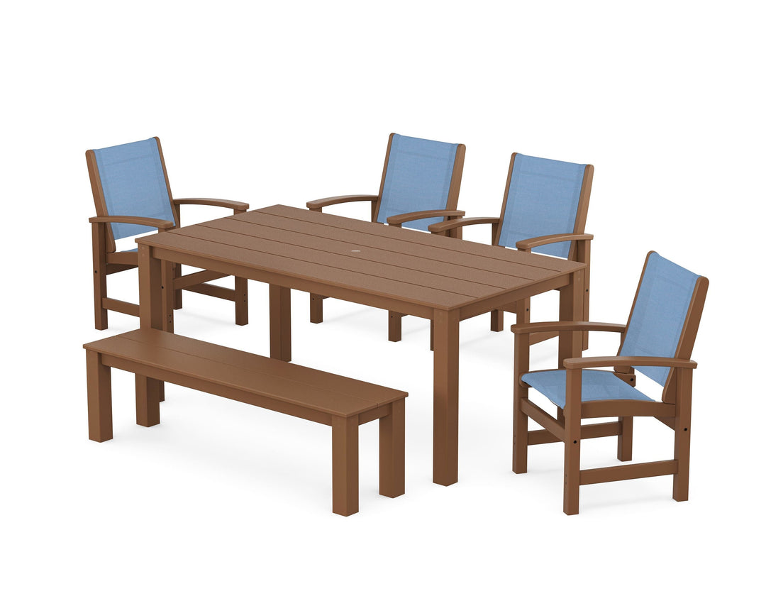 POLYWOOD® Coastal 6-Piece Parsons Dining Set with Bench