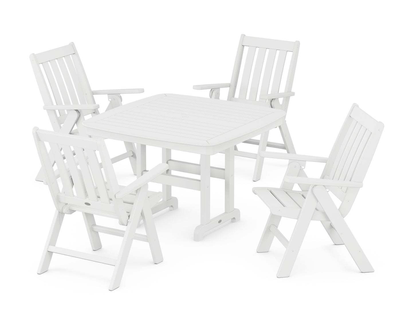 Vineyard Folding Chair 5-Piece Dining Set