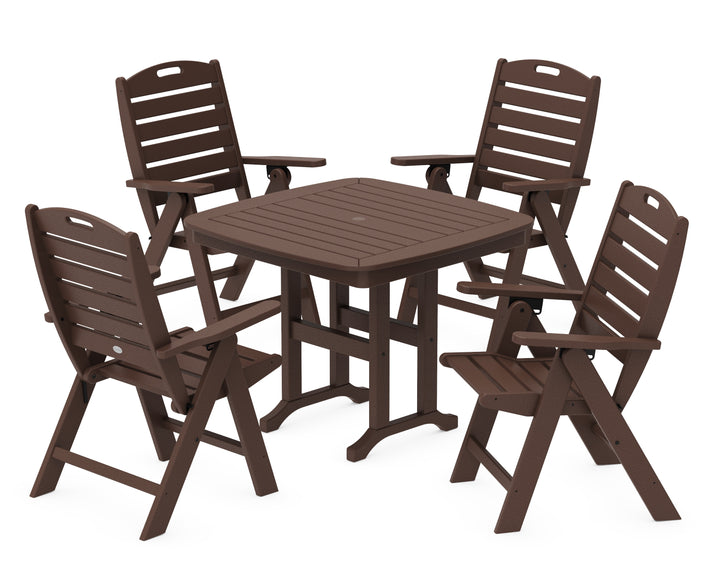 POLYWOOD® Nautical Folding Highback Chair 5-Piece Dining Set