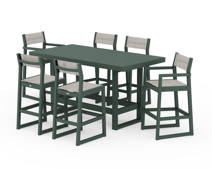 POLYWOOD® EDGE Sling 7-Piece Bar Table Set