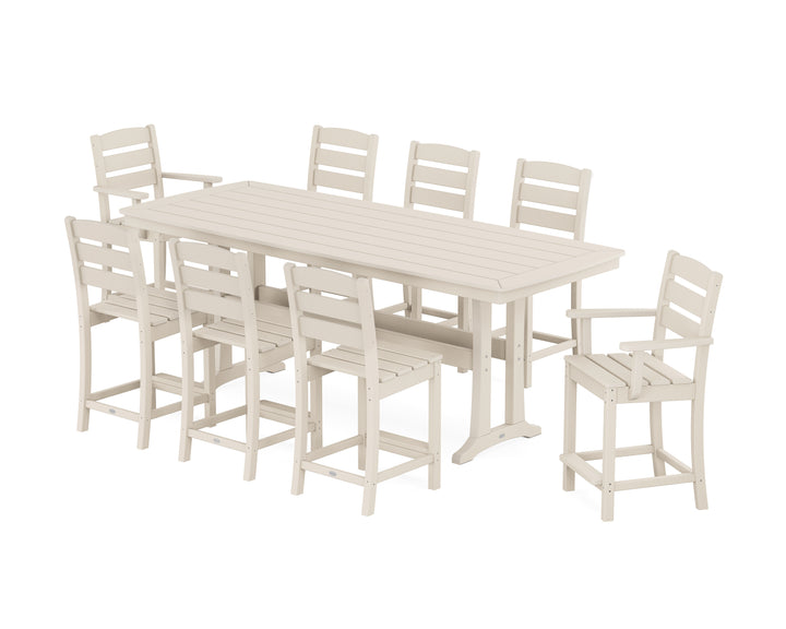 POLYWOOD® Lakeside 9-Piece Counter Set with Trestle Legs