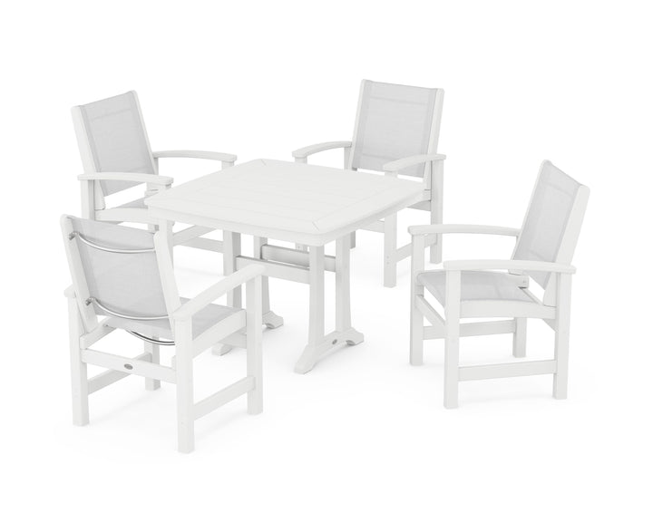 POLYWOOD® Coastal 5-Piece Dining Set with Trestle Legs