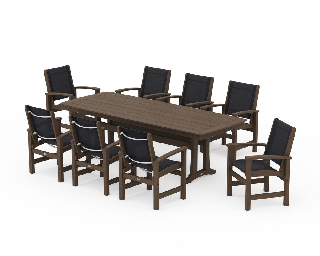 POLYWOOD® Coastal 9-Piece Dining Set with Trestle Legs