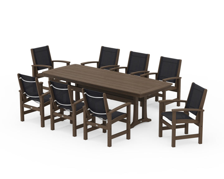 POLYWOOD® Coastal 9-Piece Dining Set with Trestle Legs