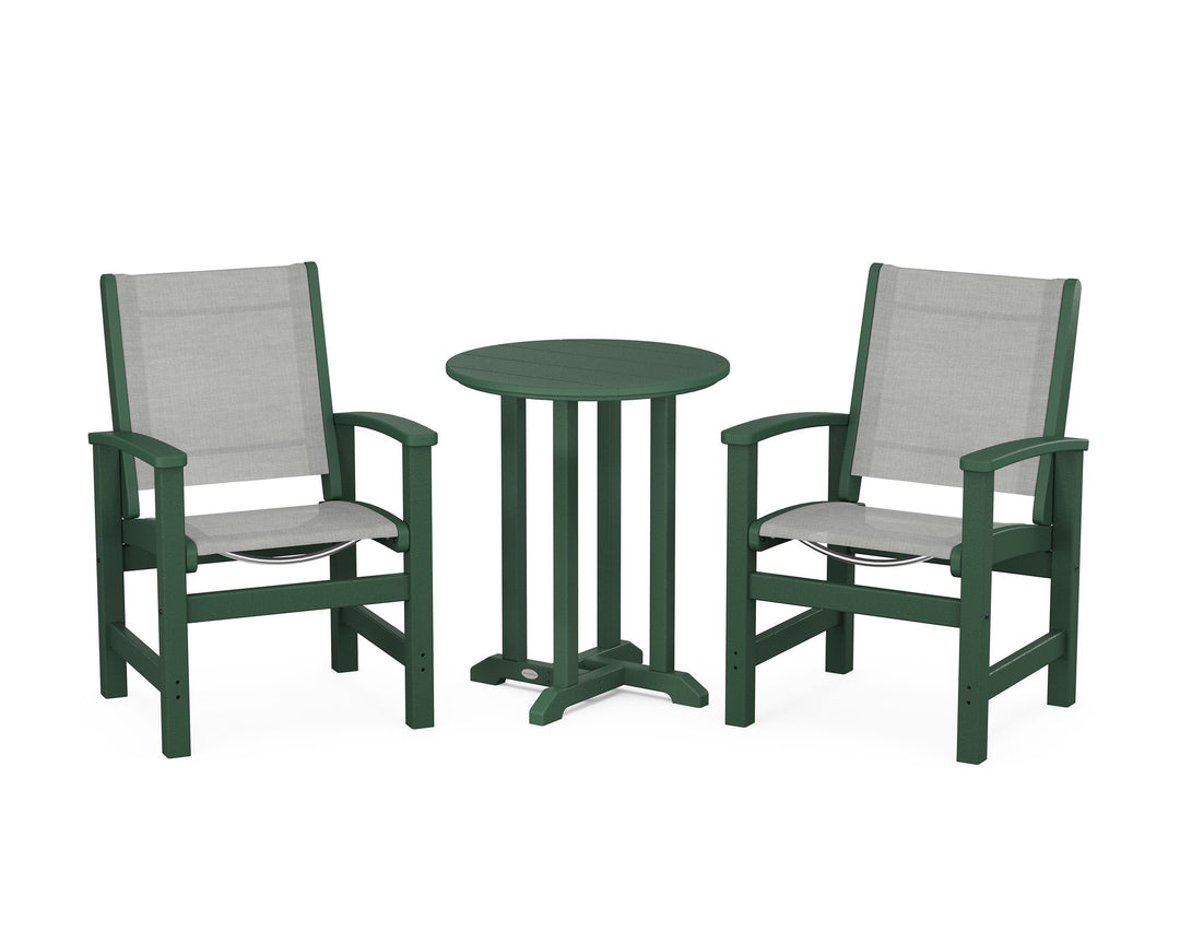 POLYWOOD® Coastal 3-Piece Round Bistro Dining Set