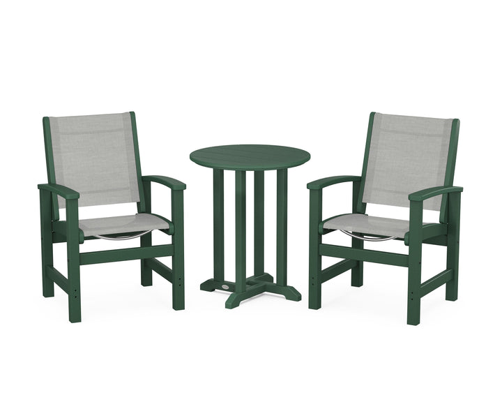 POLYWOOD® Coastal 3-Piece Round Bistro Dining Set