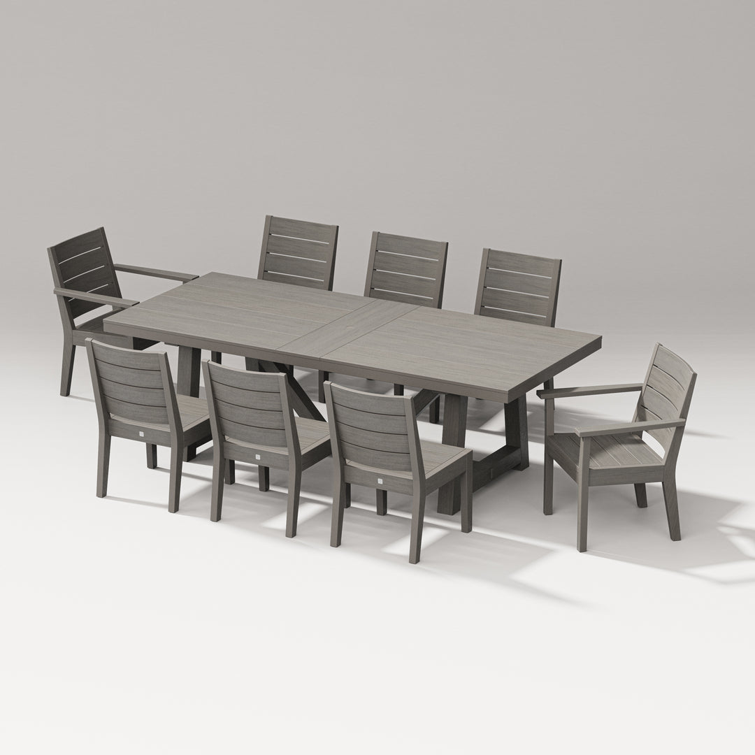 PW Designer Series Latitude 9-Piece A-Frame Table Dining Set