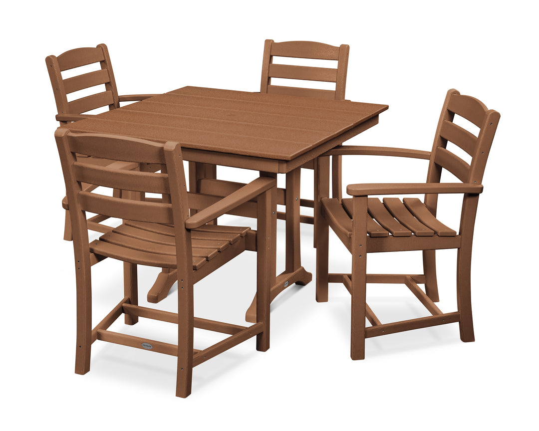 POLYWOOD® La Casa Café 5-Piece Farmhouse Trestle Arm Chair Dining Set