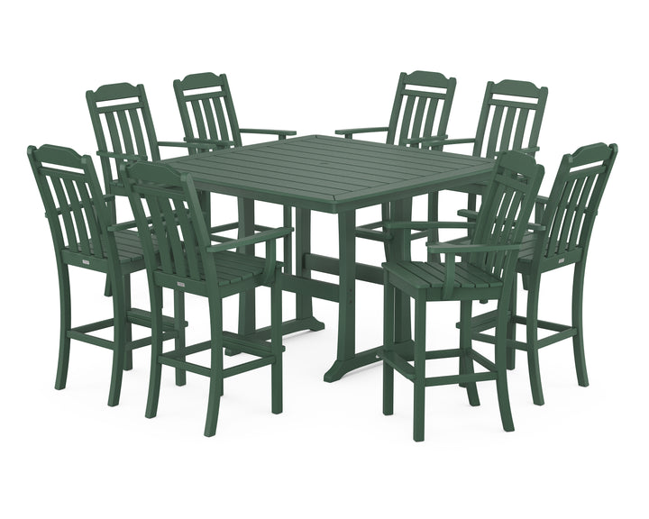 Country Living Cottage 9-Piece Bar Set with Trestle Legs
