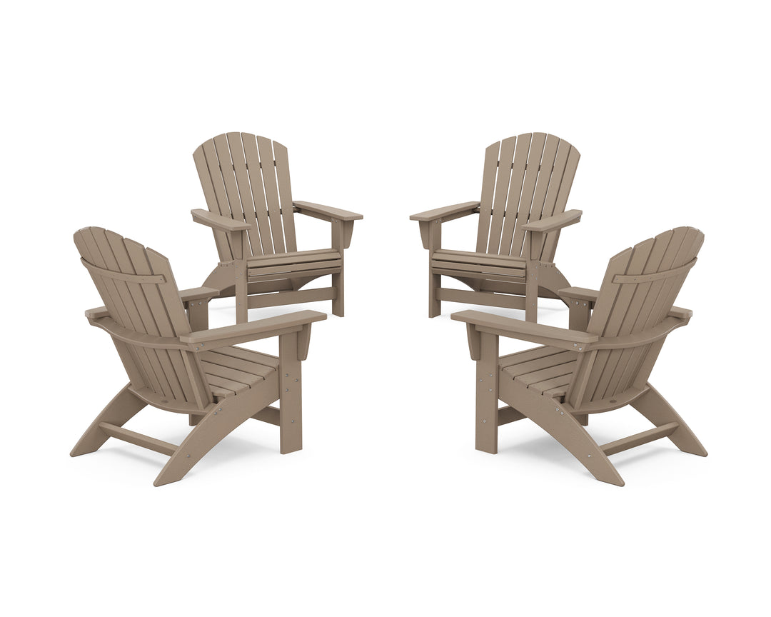 POLYWOOD® 4-Piece Nautical Grand Adirondack Chair Conversation Set