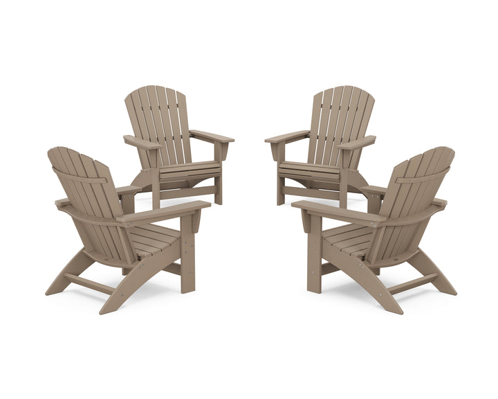 POLYWOOD® 4-Piece Nautical Grand Adirondack Chair Conversation Set