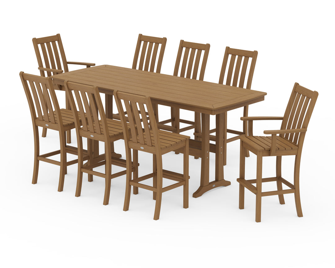 POLYWOOD® Vineyard 9-Piece Bar Set with Trestle Legs