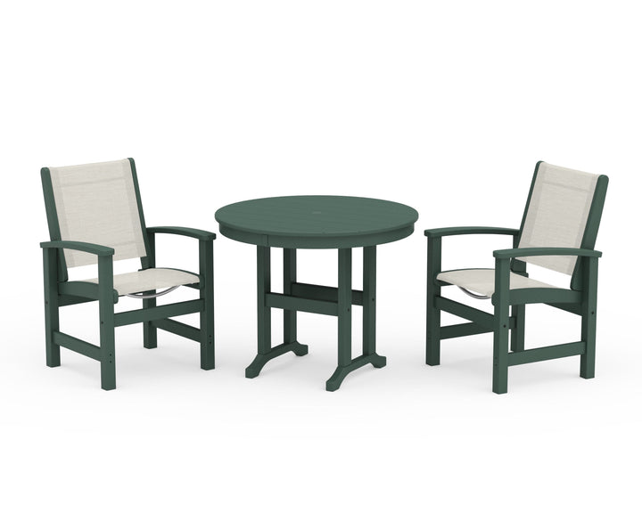 POLYWOOD® Coastal 3-Piece Round Dining Set
